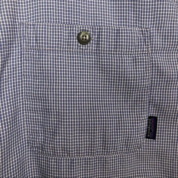 Patagonia Men's Organic Cotton Blue Check Long Sleeve Button Down Shirt M - Picture 5 of 10